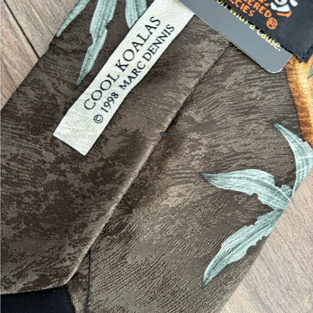 Endangered species Koala print tie and Jim Fowler autographed postcard